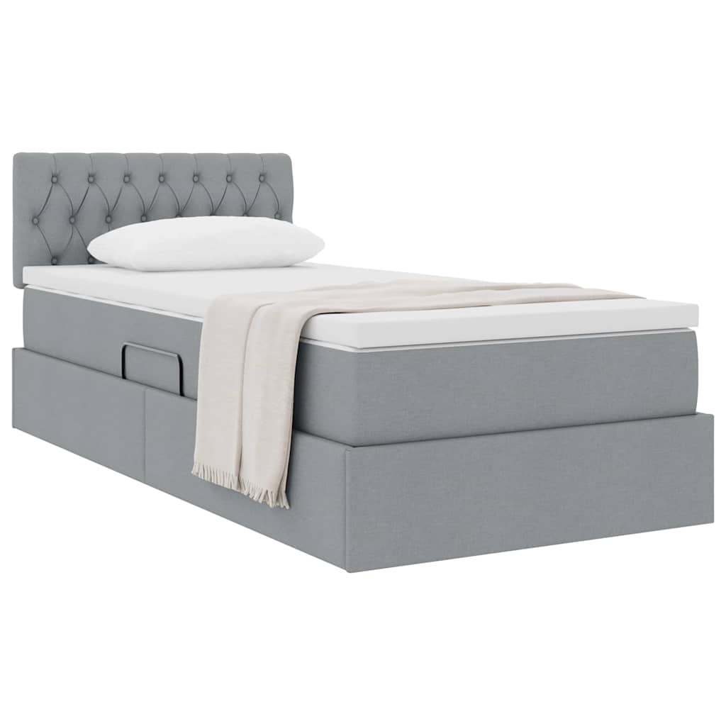 Letto con contenitore e materasso Grigio chiaro 100 x 200 cm | homemem39