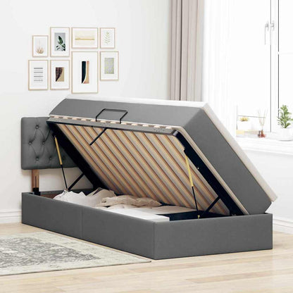 Letto con contenitore e materasso Grigio scuro 100 x 200 cm | homemem39