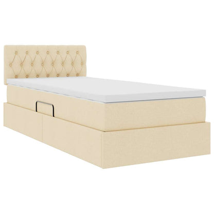 Letto con contenitore e materasso Crema 100 x 200 cm | homemem39