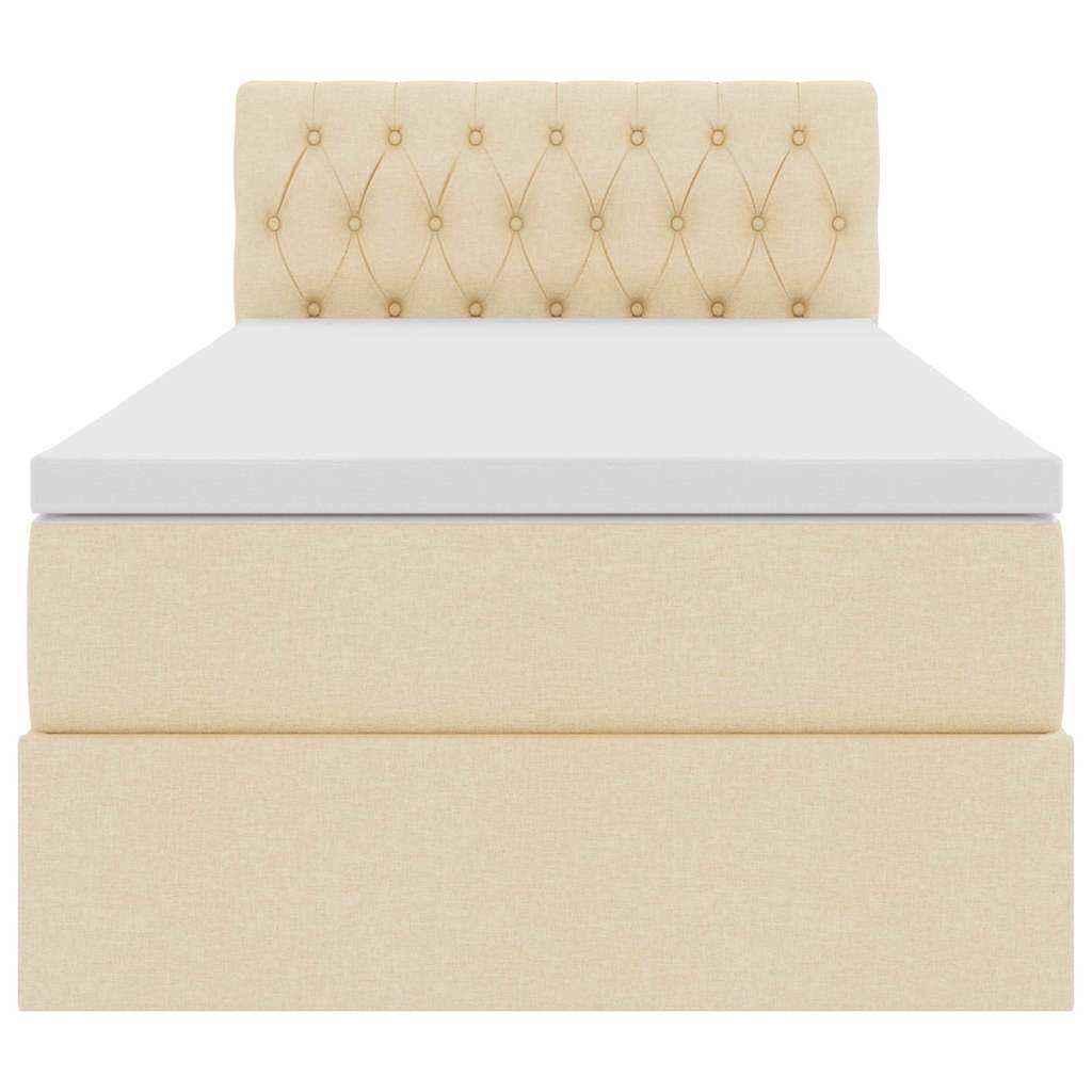 Letto con contenitore e materasso Crema 100 x 200 cm | homemem39
