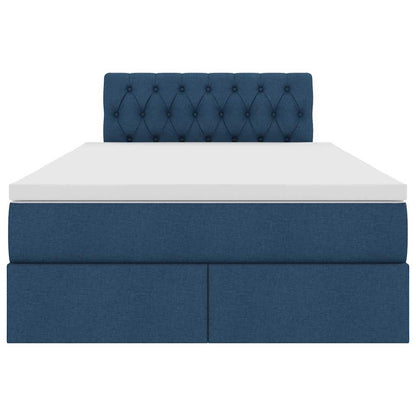 Letto con contenitore e materasso con testiera Blu 120 x 190 cm | homemem39
