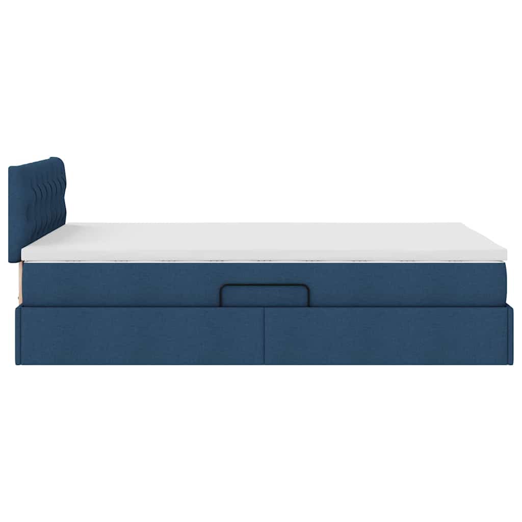 Letto con contenitore e materasso con testiera Blu 120 x 190 cm | homemem39