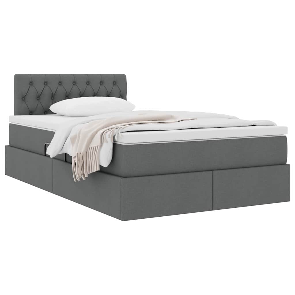 Letto con contenitore e materasso Grigio scuro 120 x 200 cm | homemem39