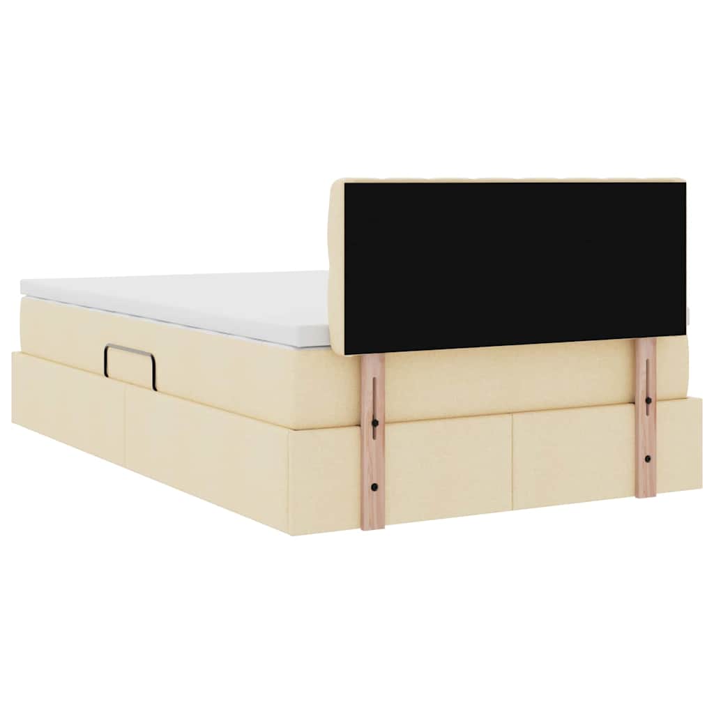 Letto con contenitore e materasso Crema 120 x 200 cm
