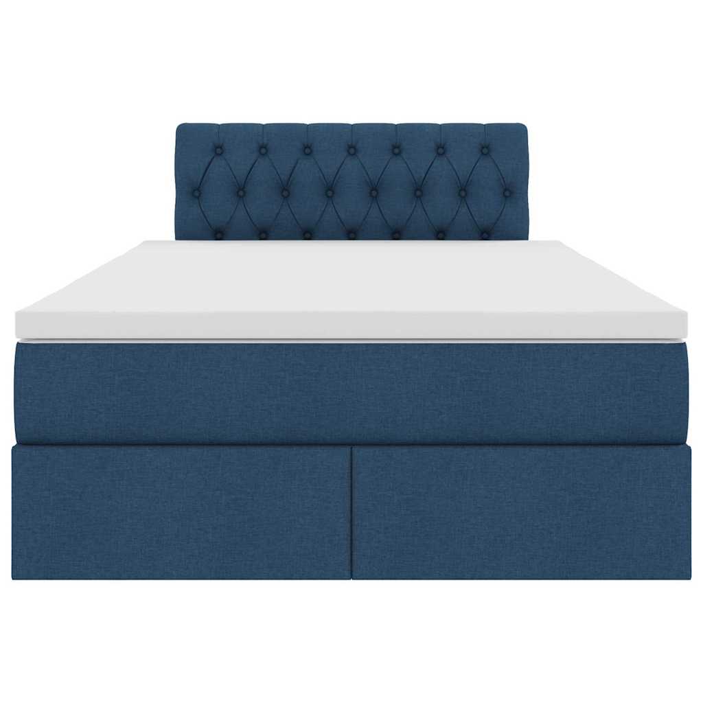 Letto con contenitore e materasso con testiera Blu 120 x 200 cm | homemem39