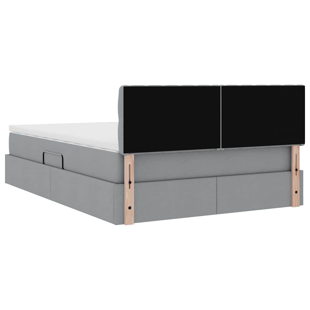 Letto con contenitore e materasso Grigio chiaro 140 x 190 cm