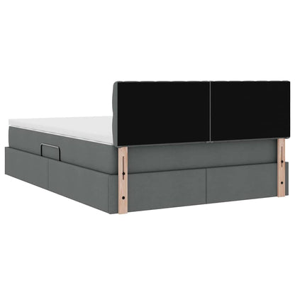 Letto con contenitore e materasso Grigio scuro 140 x 190 cm