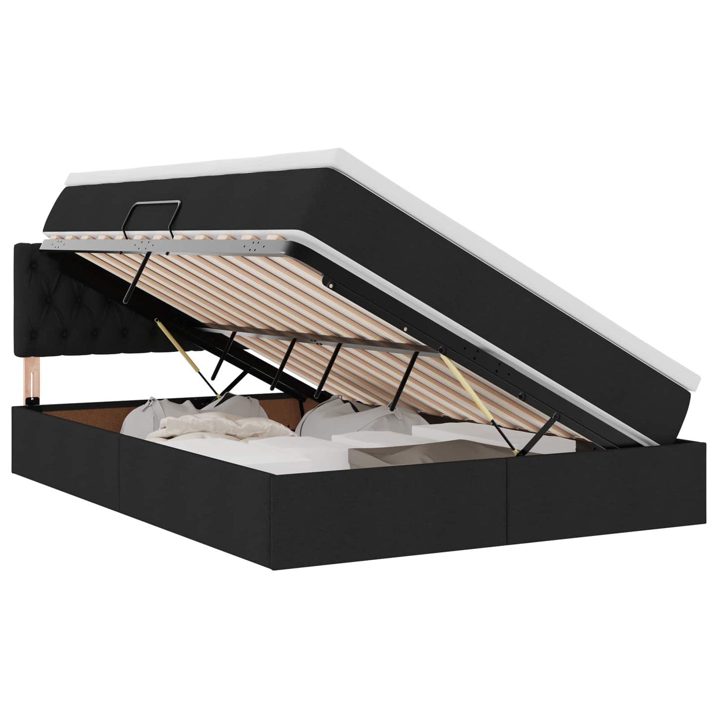 Letto con contenitore e materasso Nero 140 x 190 cm | homemem39