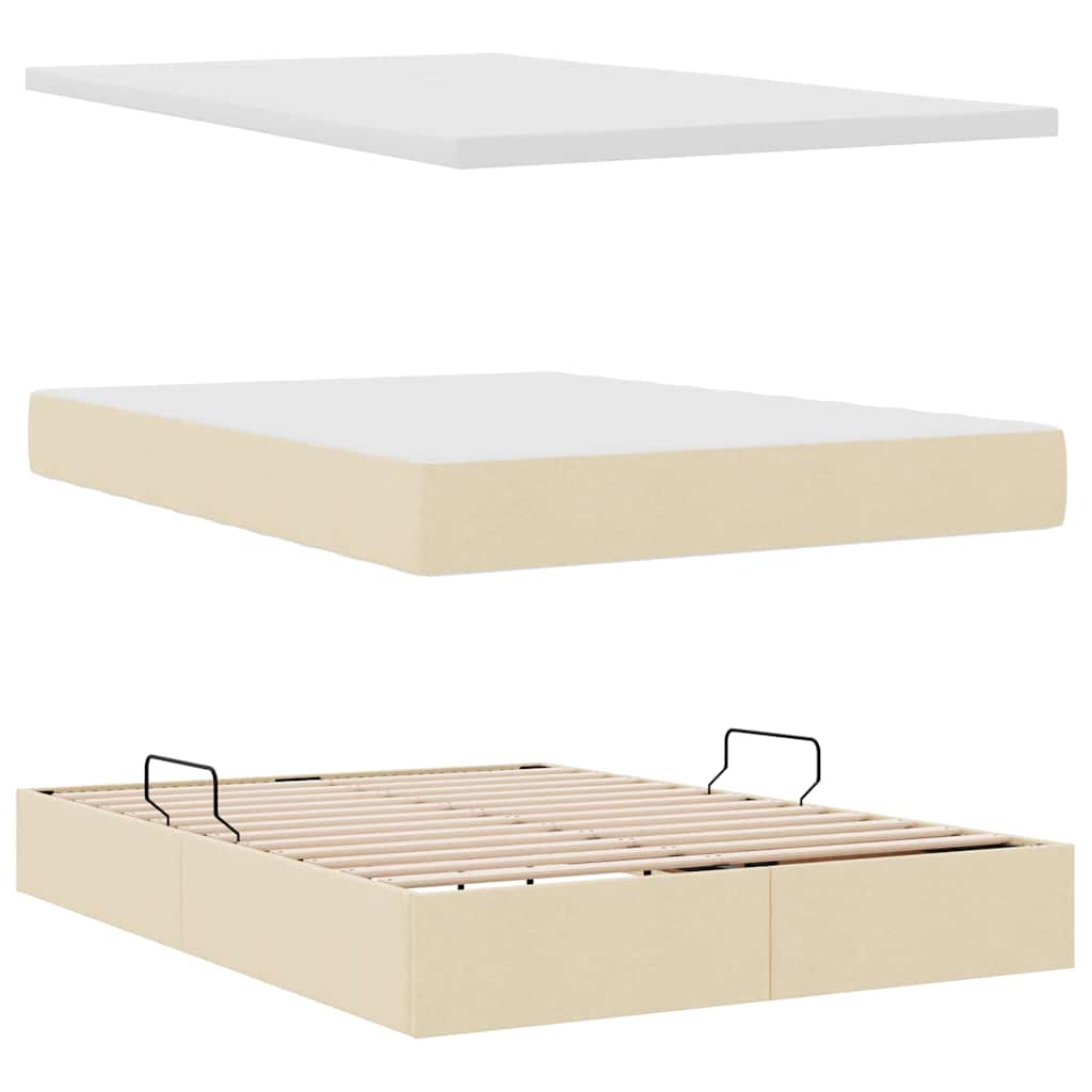 Letto con contenitore e materasso Crema 140 x 190 cm | homemem39