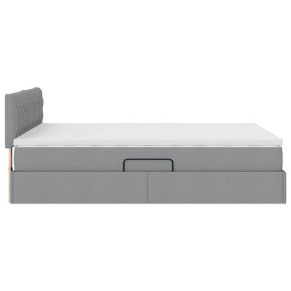 Letto con contenitore e materasso Grigio chiaro 140 x 200 cm