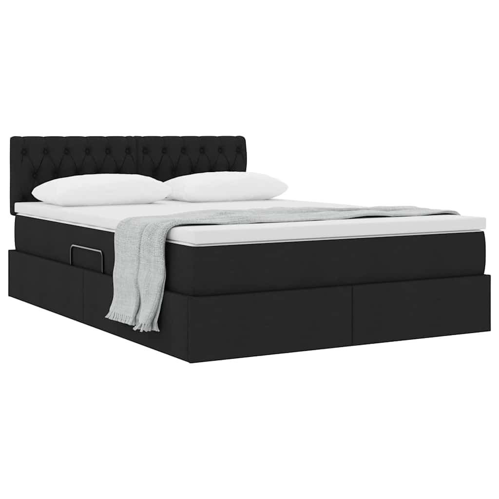 Letto con contenitore e materasso Nero 140 x 200 cm | homemem39