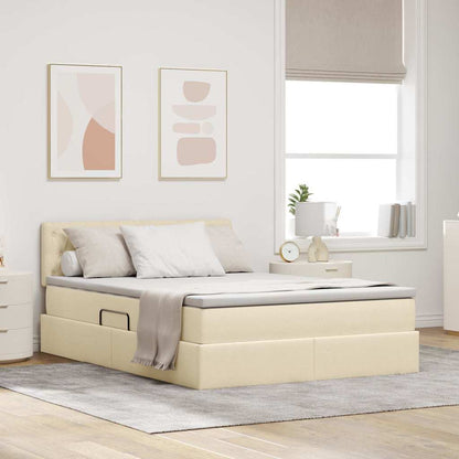 Letto con contenitore e materasso Crema 140 x 200 cm | homemem39