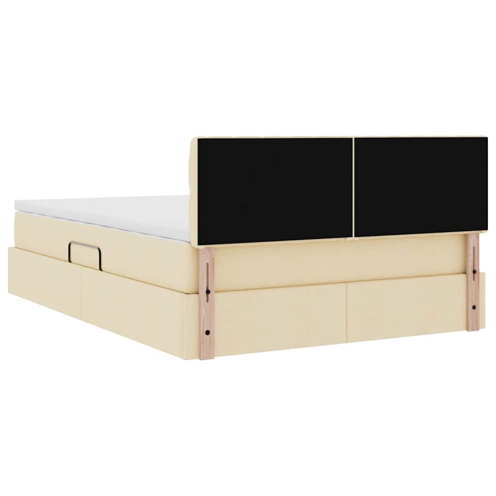 Letto con contenitore e materasso Crema 140 x 200 cm
