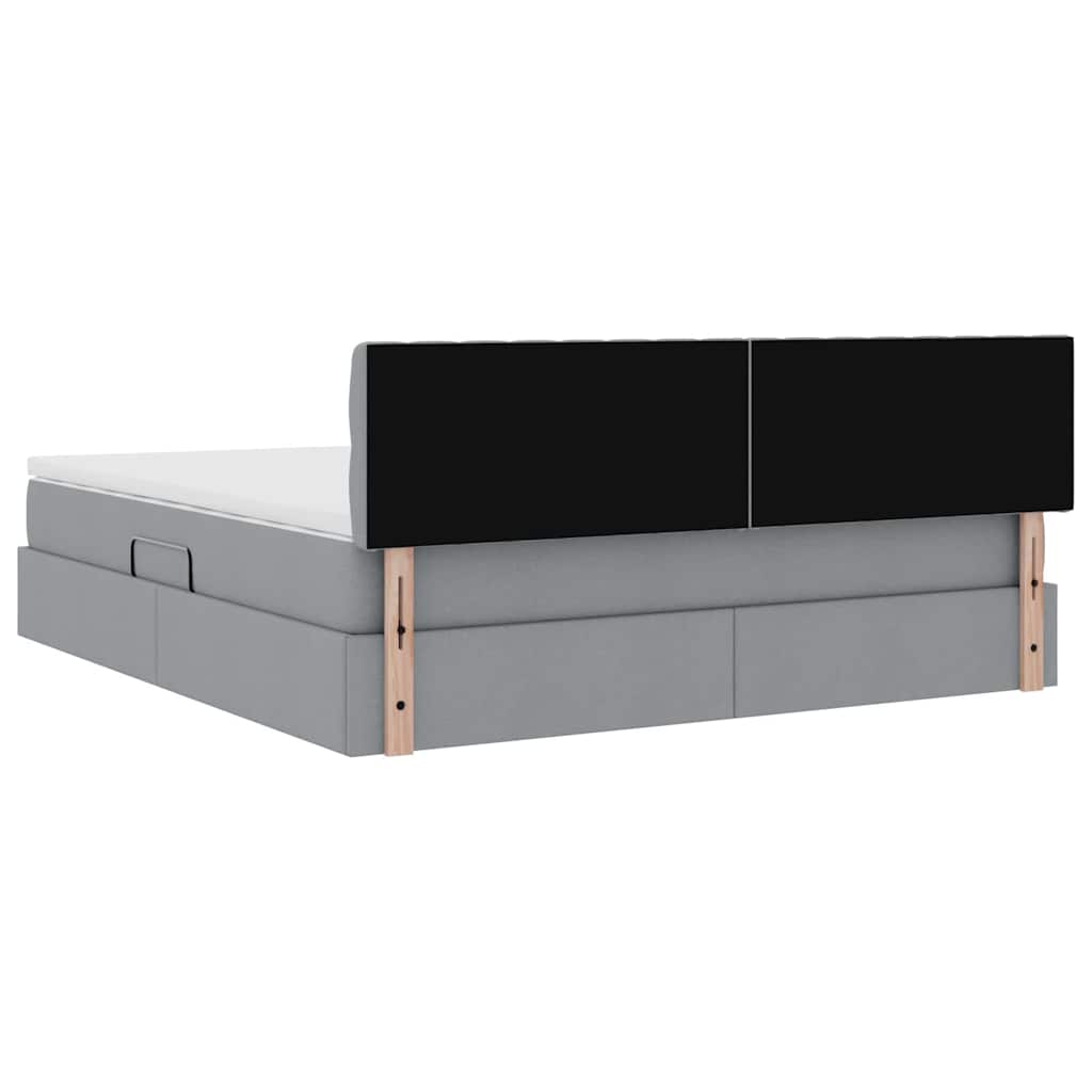 Letto con contenitore e materasso Grigio chiaro 160 x 200 cm