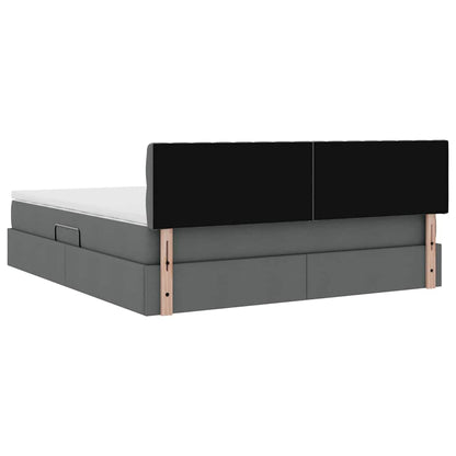 Letto con contenitore e materasso Grigio scuro 160 x 200 cm