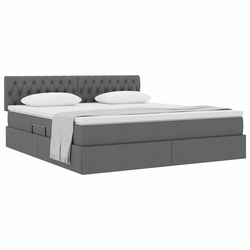 Letto con contenitore e materasso Grigio scuro 160 x 200 cm | homemem39