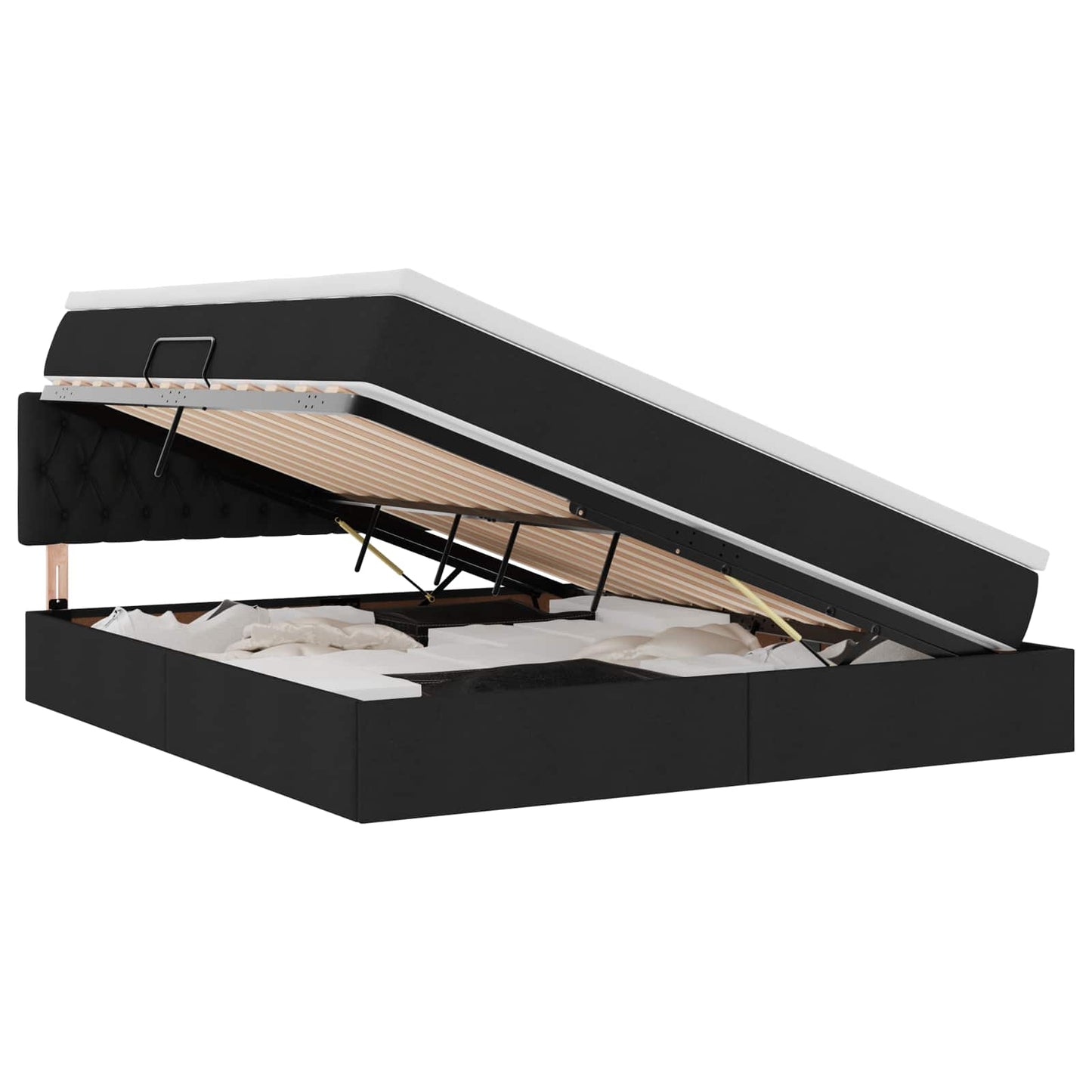 Letto con contenitore e materasso Nero 160 x 200 cm | homemem39