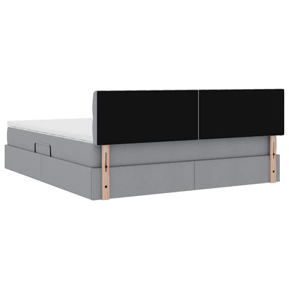 Letto con contenitore e materasso Grigio chiaro 180 x 200 cm