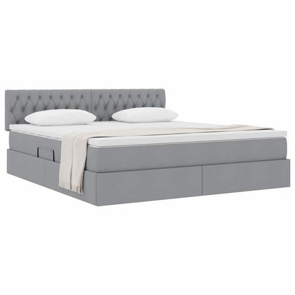 Letto con contenitore e materasso Grigio chiaro 180 x 200 cm | homemem39