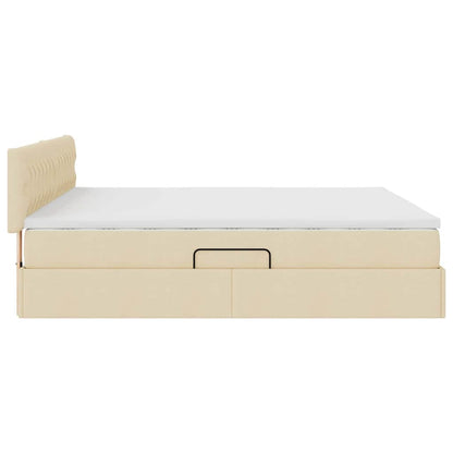 Letto con contenitore e materasso Crema 180 x 200 cm