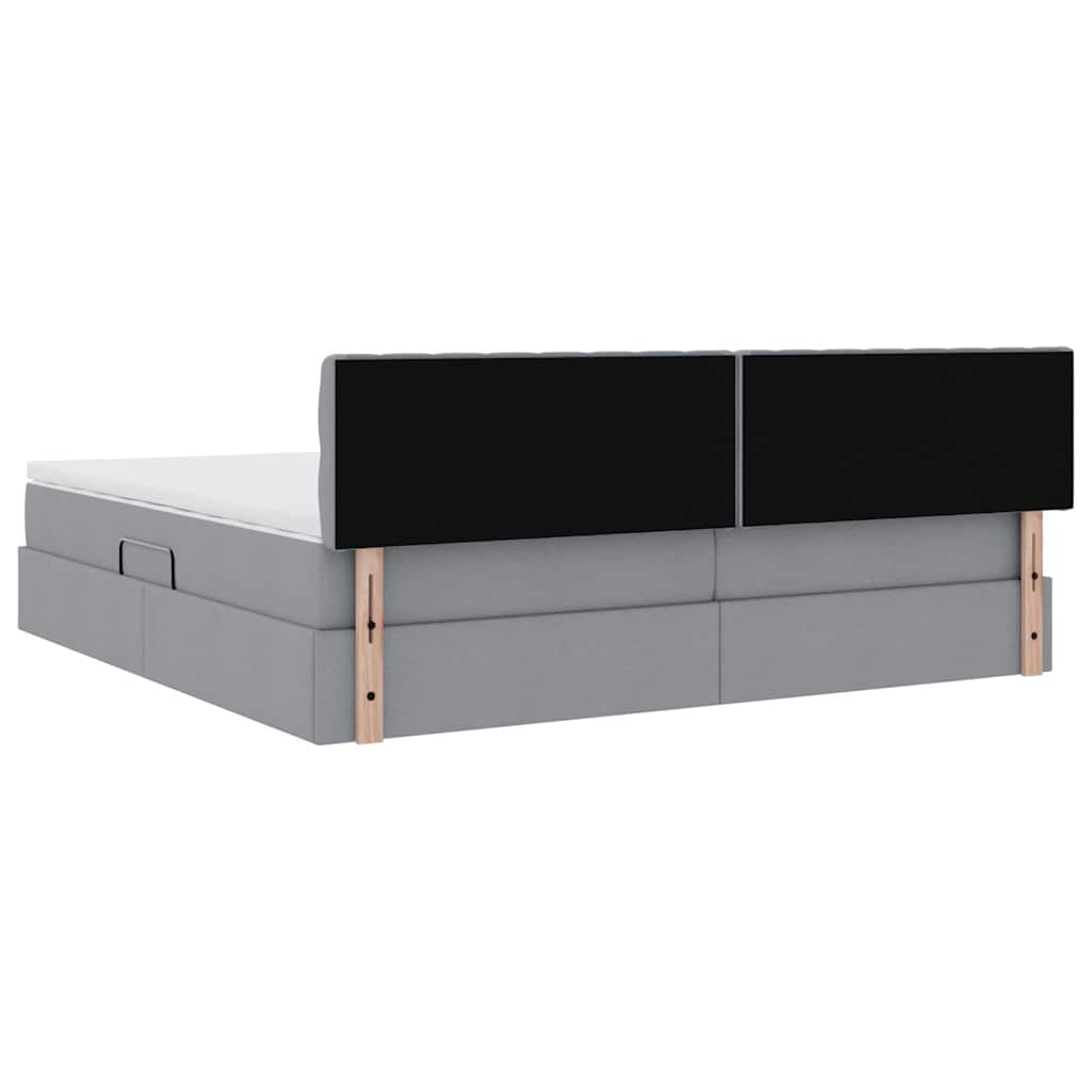 Letto con contenitore e materasso Grigio chiaro 200 x 200 cm | homemem39
