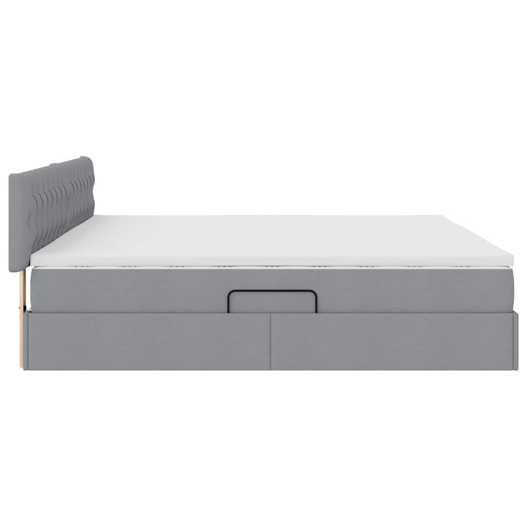 Letto con contenitore e materasso Grigio chiaro 200 x 200 cm | homemem39