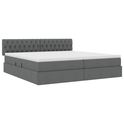 Letto con contenitore e materasso Grigio scuro 200 x 200 cm | homemem39