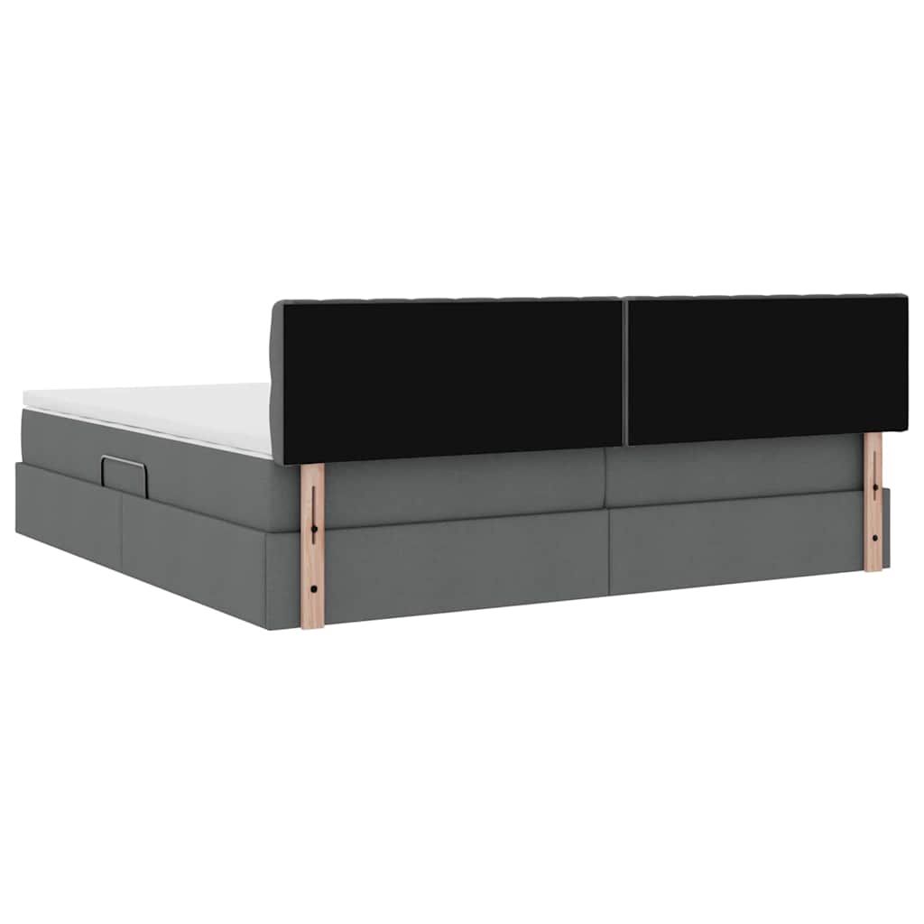Letto con contenitore e materasso Grigio scuro 200 x 200 cm | homemem39