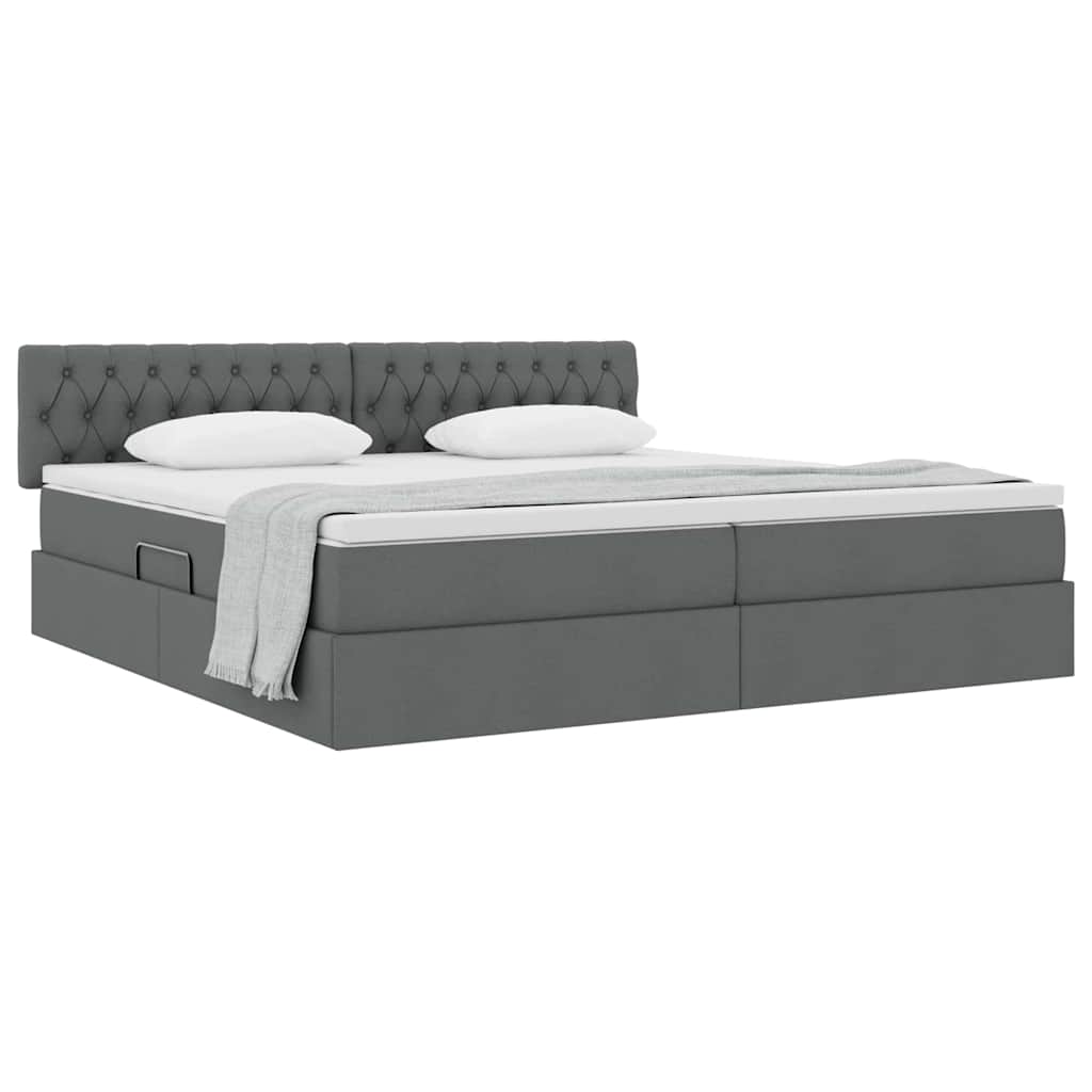 Letto con contenitore e materasso Grigio scuro 200 x 200 cm | homemem39