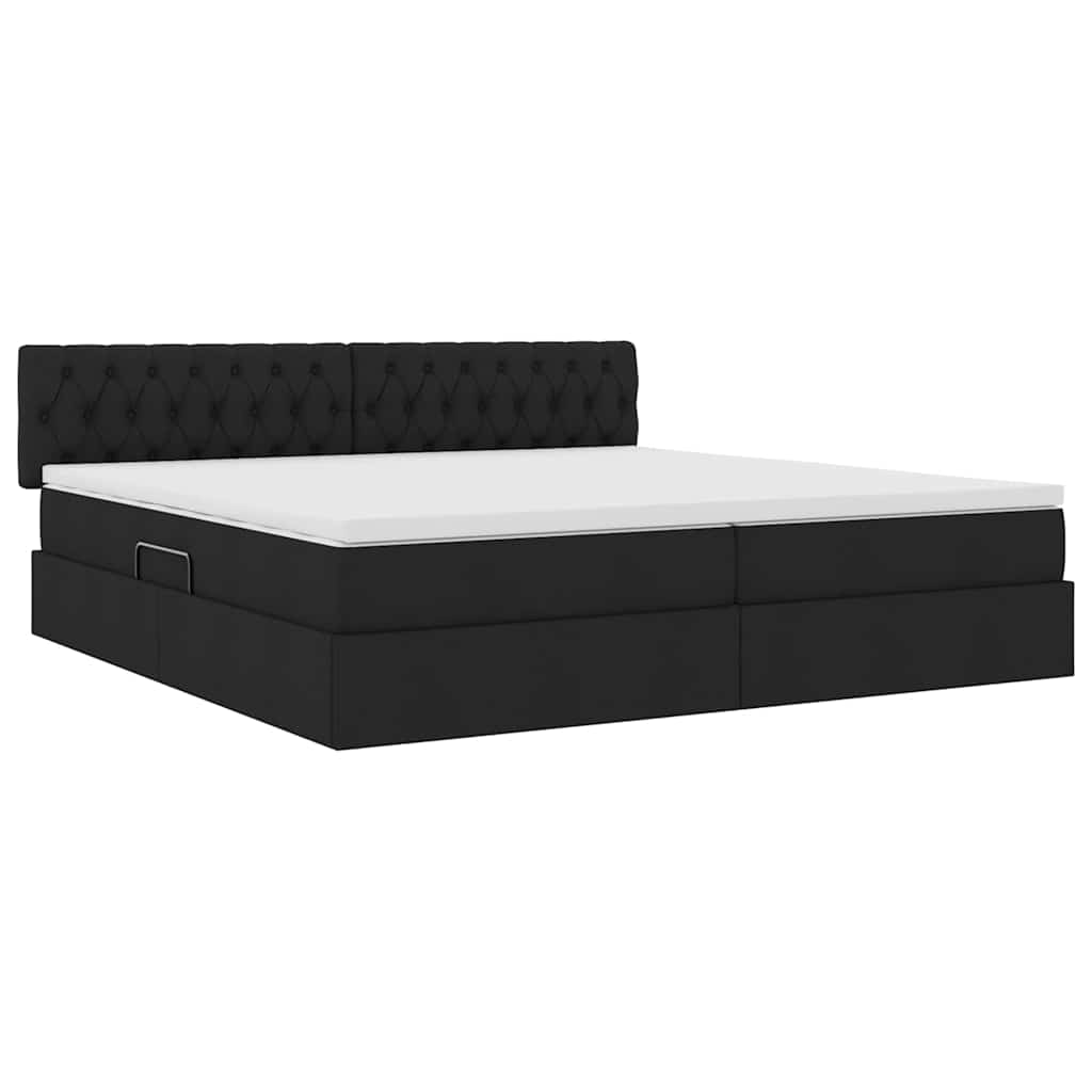 Letto con contenitore e materasso Nero 200 x 200 cm | homemem39