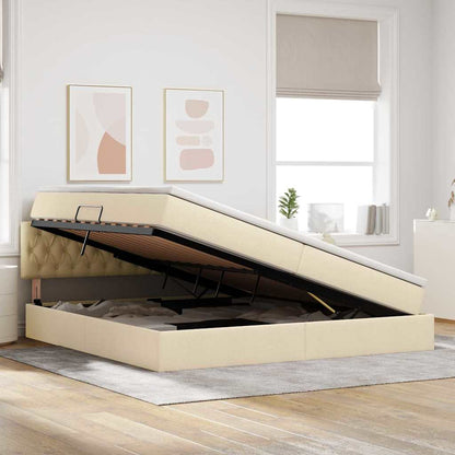 Letto con contenitore e materasso Crema 200 x 200 cm | homemem39