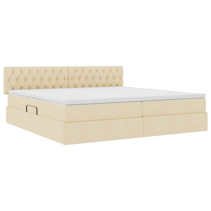 Letto con contenitore e materasso Crema 200 x 200 cm | homemem39
