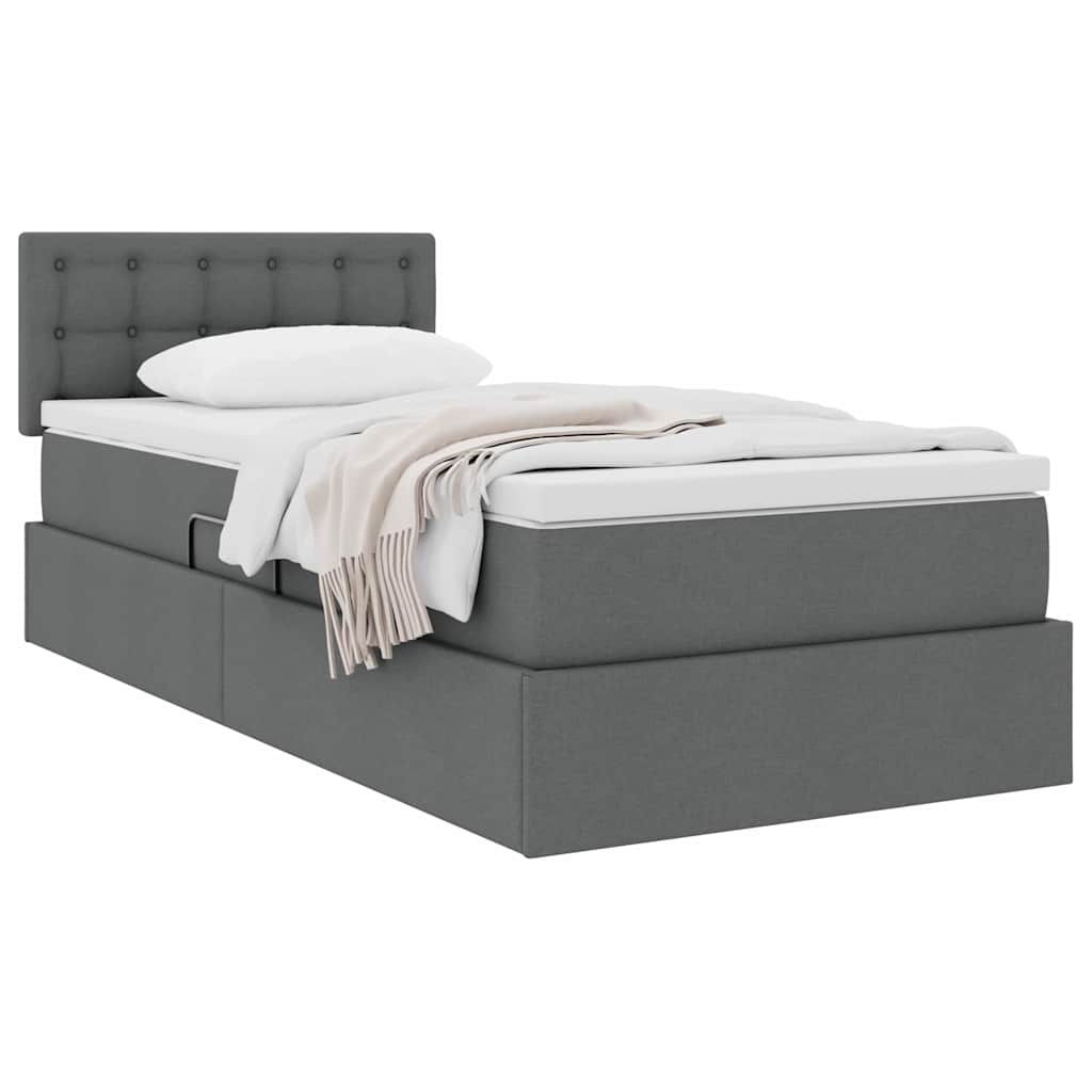 Letto con contenitore e materasso Grigio scuro 90 x 190 cm | homemem39