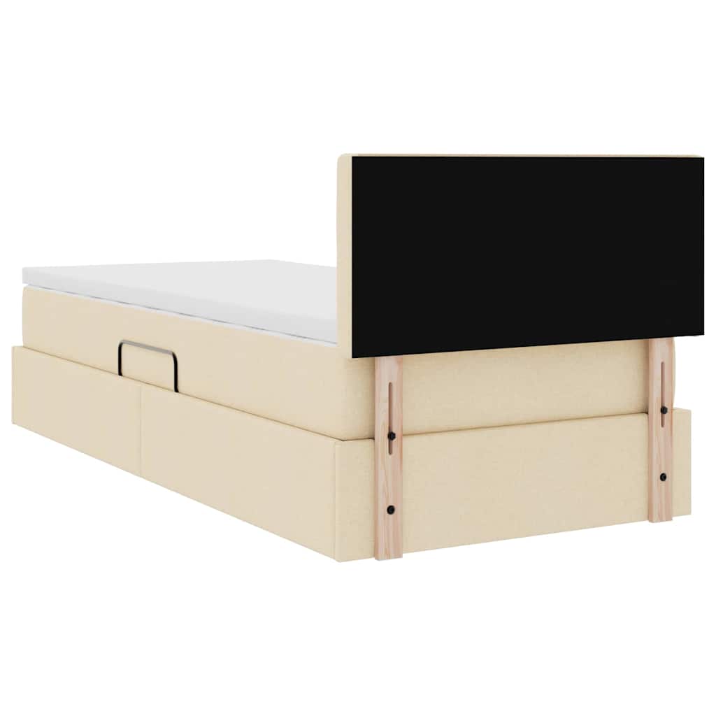 Letto con contenitore e materasso Crema 90 x 190 cm