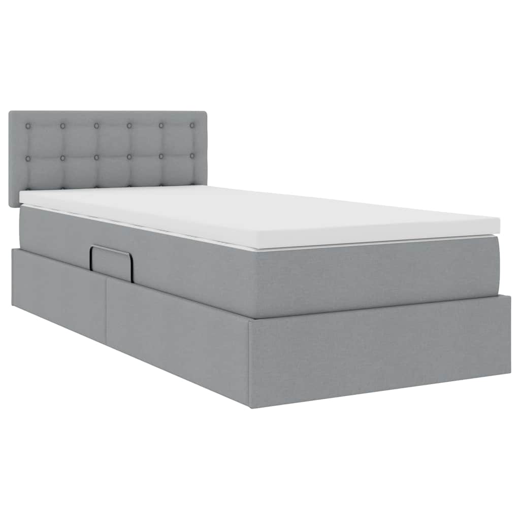Letto con contenitore e materasso Grigio chiaro 90 x 200 cm | homemem39