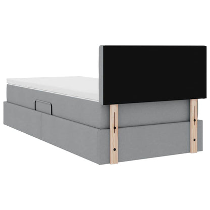 Letto con contenitore e materasso Grigio chiaro 90 x 200 cm
