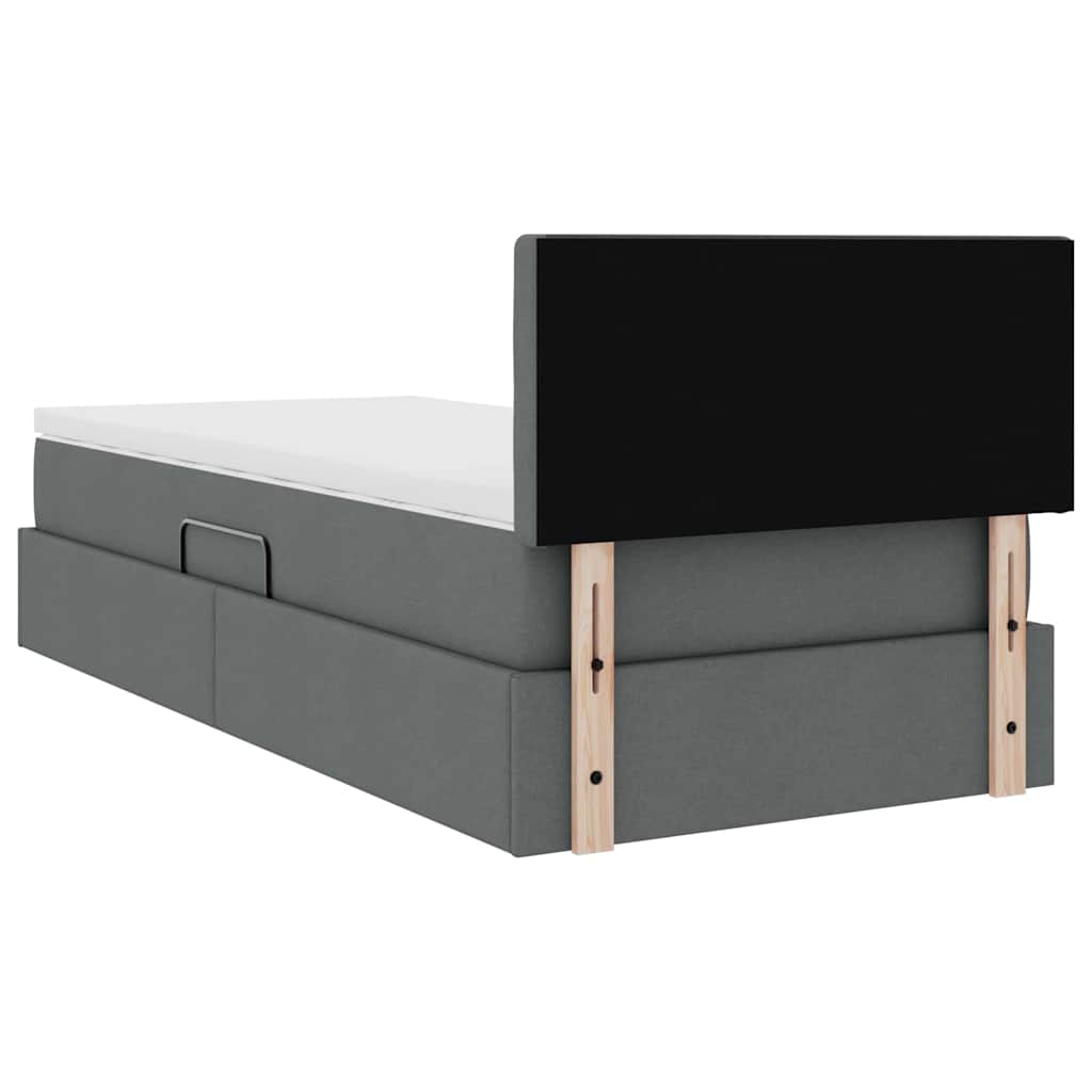 Letto con contenitore e materasso Grigio scuro 90 x 200 cm