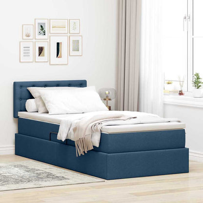 Letto con contenitore e materasso con materasso Blu 90 x 200 cm