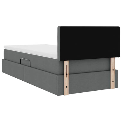 Letto con contenitore e materasso Grigio scuro 100 x 200 cm
