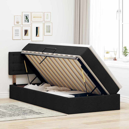 Letto con contenitore e materasso Nero 100 x 200 cm | homemem39