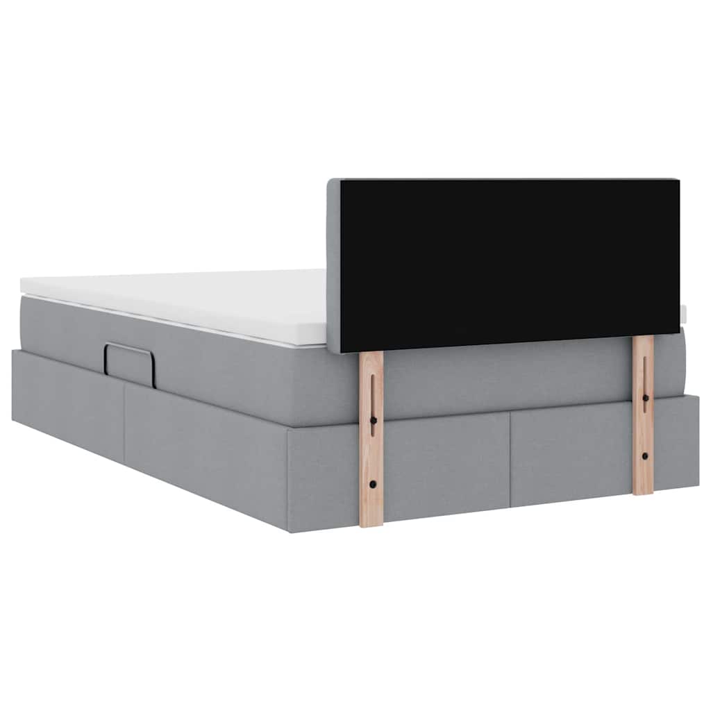 Letto con contenitore e materasso Grigio chiaro 120 x 190 cm