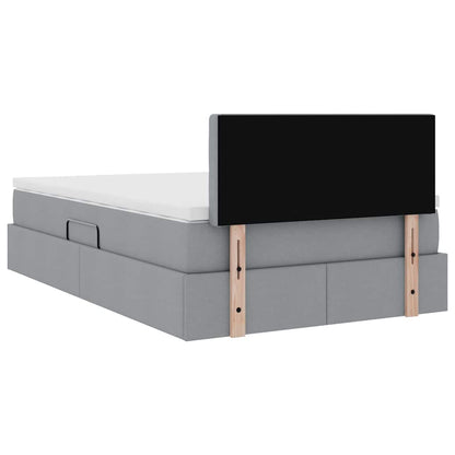 Letto con contenitore e materasso Grigio chiaro 120 x 190 cm