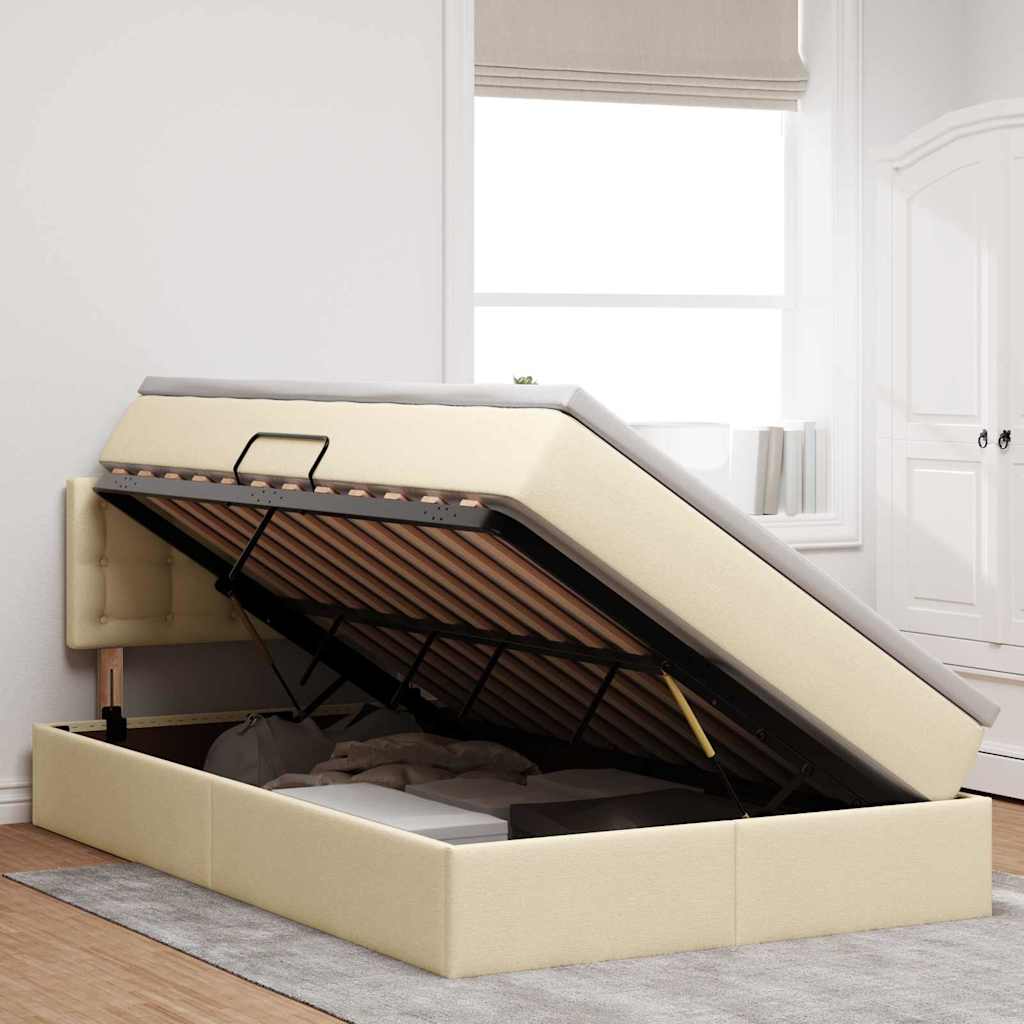 Letto con contenitore e materasso Crema 120 x 190 cm | homemem39