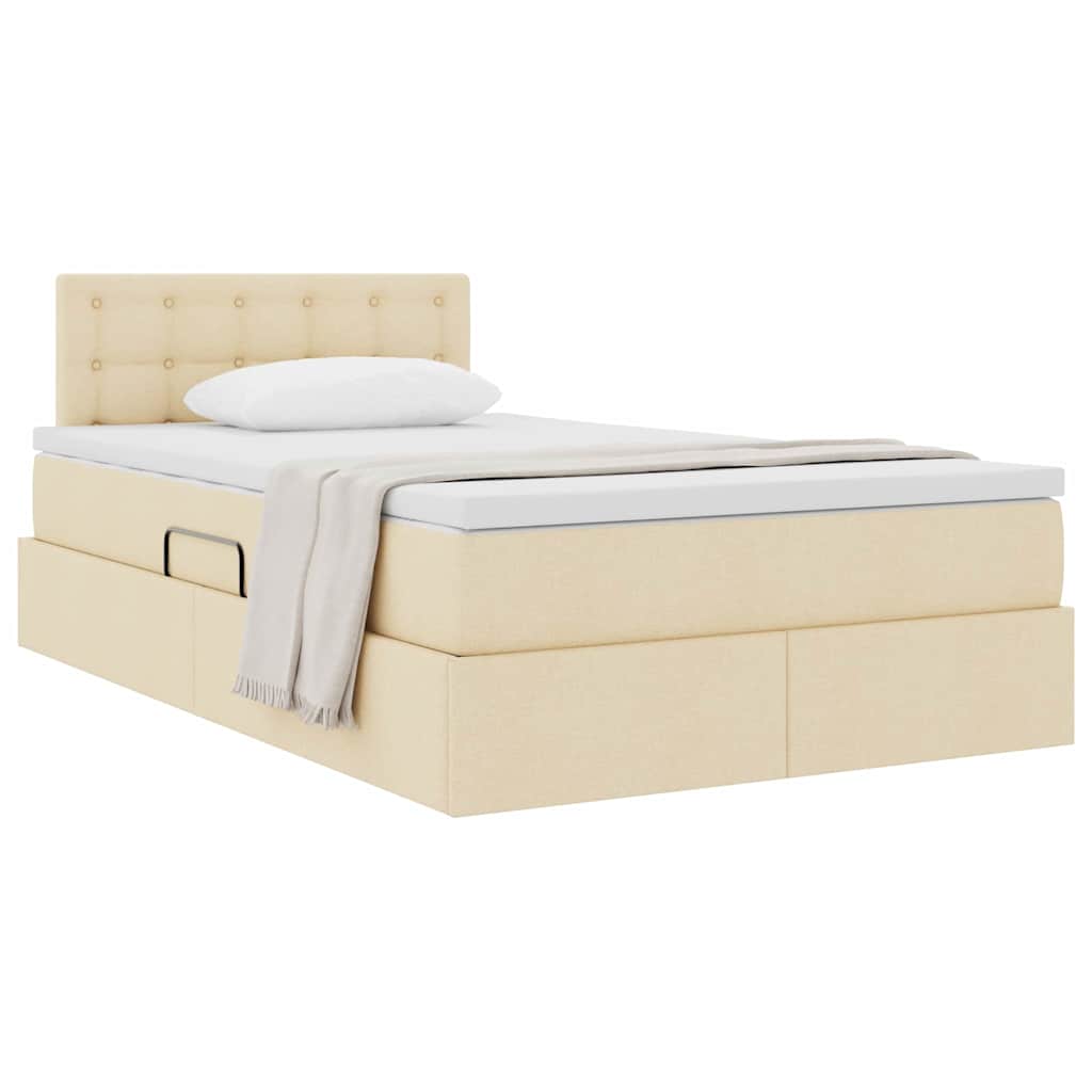 Letto con contenitore e materasso Crema 120 x 190 cm | homemem39
