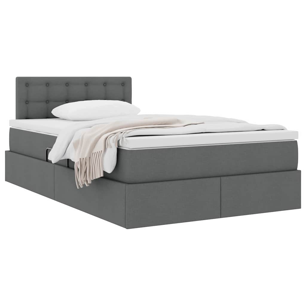 Letto con contenitore e materasso Grigio scuro 120 x 200 cm | homemem39