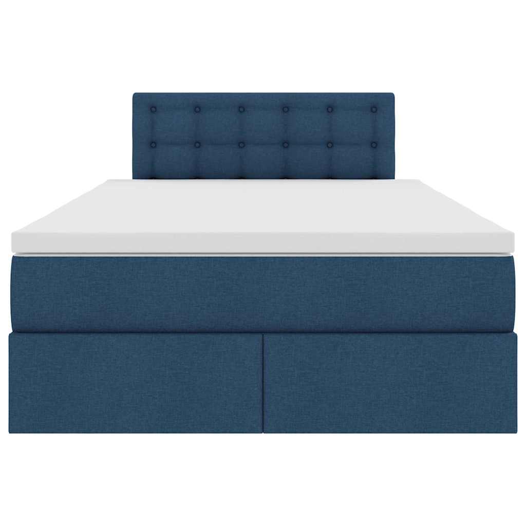 Letto con contenitore e materasso con testiera Blu 120 x 200 cm | homemem39