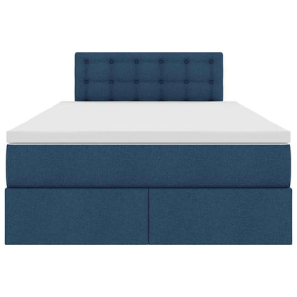 Letto con contenitore e materasso con testiera Blu 120 x 200 cm | homemem39