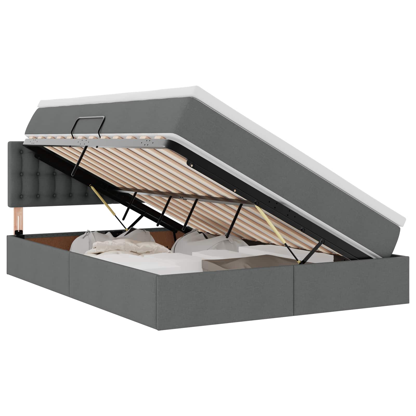 Letto con contenitore e materasso Grigio scuro 140 x 190 cm | homemem39
