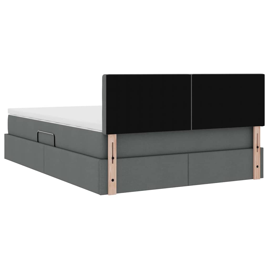 Letto con contenitore e materasso Grigio scuro 140 x 190 cm