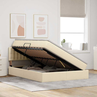 Letto con contenitore e materasso Crema 140 x 190 cm | homemem39